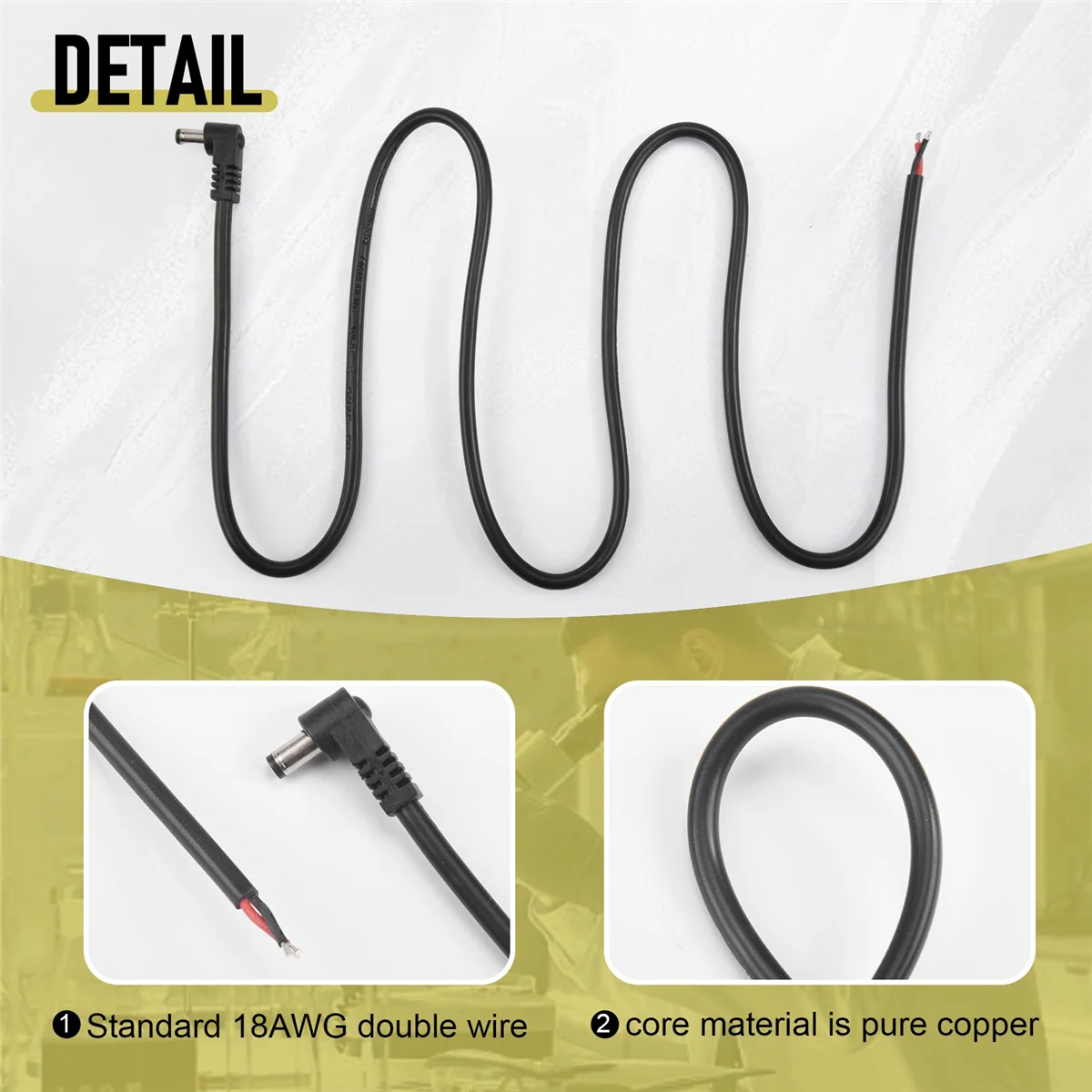 B02B-Right Angle DC Power Cable Lead for ICOM IC-705 Transceiver QRP DC Power Cable