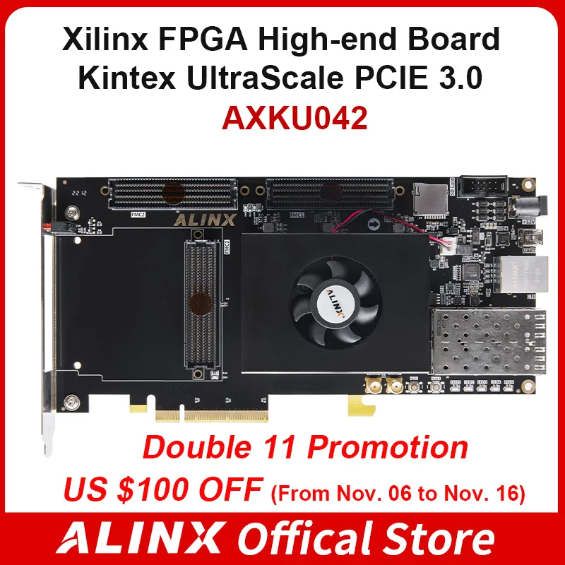 

ALINX AXKU042: Xilinx Kintex UltraScale XCKU040 PCIE 3.0 FPGA Development Board SFP FMP HPC LPC