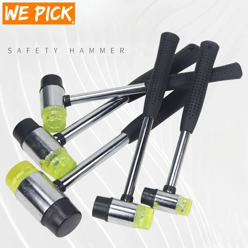 

25 / 30 / 40mm Rubber Hammer Double Faced Work Glazing Window Nylon Hammer with Round Head and Non-slip Handle DIY Hand Tool