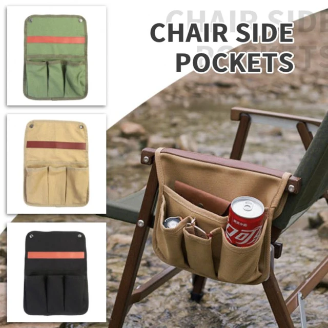 Camping Chair Armrest Storage Bag Canvas Folding Chair Organizer