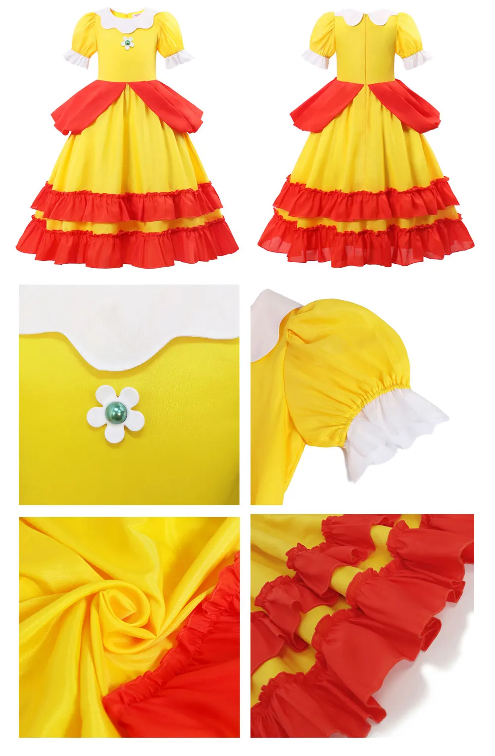 Peach Princess Dress For Girl Children Stage Performance Clothes Kids Carnival Birthday Party Revelry Festival Cosplay Costume