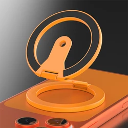 Magnetic Double - Sided Folding Phone Grip with 1/4 Screw Design for Photography Equipment (Orange)