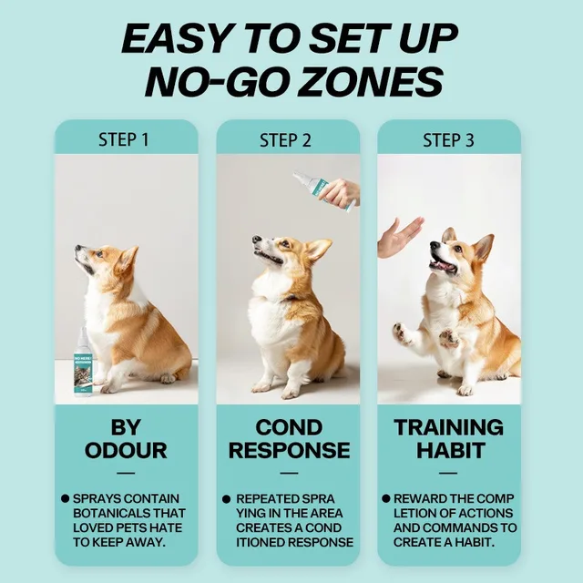 Long Lasting Cat Repellent Spray 120ml Non-Toxic Formula for Furniture Carpets Prevent Urine Marking Indoor Odor Neutralizer 2