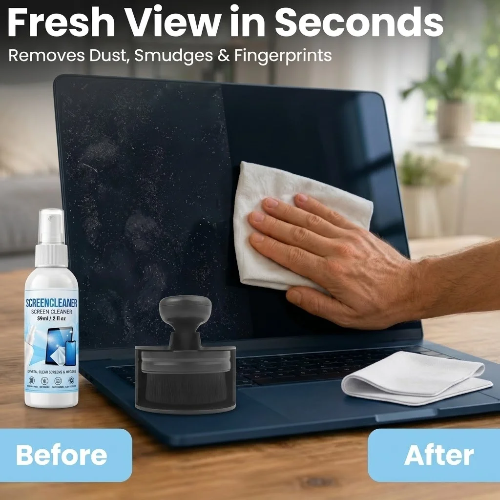 SIKEZHAN Streak-Free Screen Cleaner Kit with Polishing Cloth (2oz)