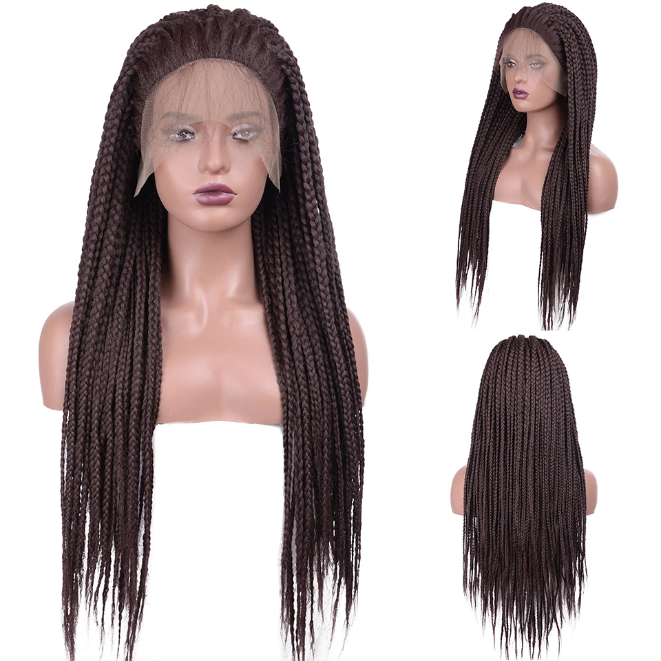Aidable Synthetic Braided Wigs Lace Front Wigs Long Straight Wigs for Women Cornrow Braided Wigs