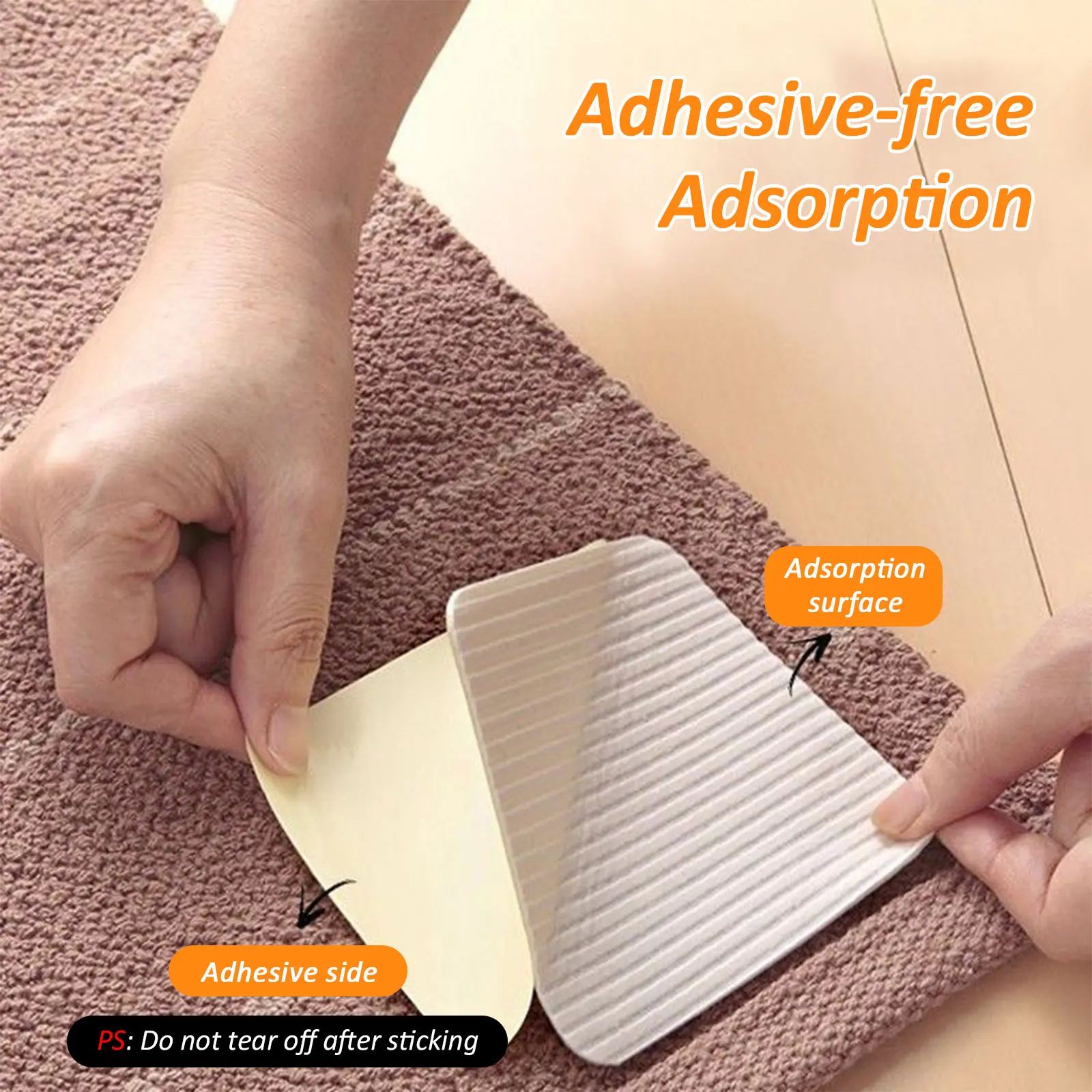 8PCS 카펫 미끄럼 방지 그리퍼 러그 재사용 가능 및 세척 가능 안티 컬 러그 테이프 카펫 코너 패드 접착제 경재 바닥 방지