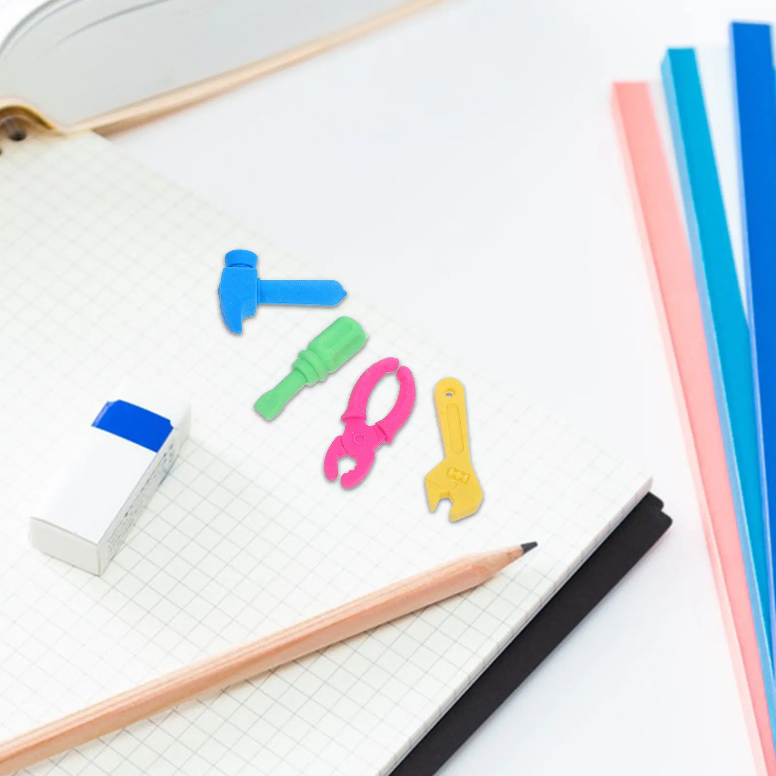 20개입 지우개 드라이버 렌치 모양 연필 지우개 교실용 대량 드로잉 학용품 재미있는 상품 지우개