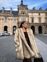 Luxury Fluffy Women Faux Fur Overcoat Fashion Lapel Long Sleeve Pockets Cardigan Jacket Winter Female Chic Thick Streetwear 2024 1