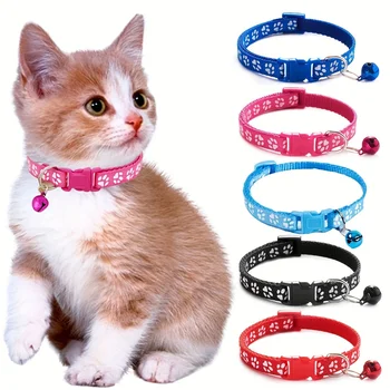 Colorful Adjustable Cat Collar with Bell – Cute Patterned Pet Necklace 1