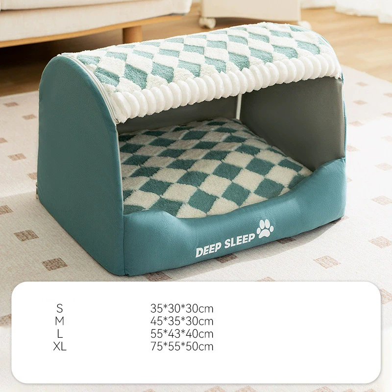 Cute Cusion Kennels PP Cotton Fluffy Dogs Room Half-Closed Puppy Sleeping Nest Foldable Home Puppy Pet Products