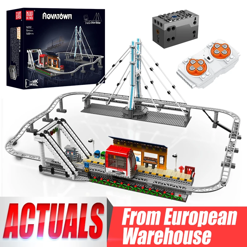Mold King 16052 Technical Car Building Block The Remote Control Urban Railcar Con Parti Di Binari Modello Giocattoli Regali Di Natale Per Bambini