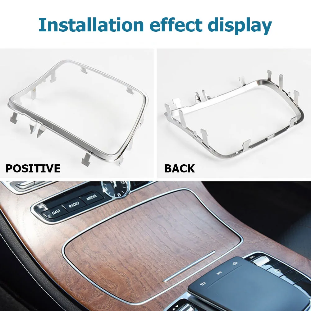 Plating Ashtray Trim Ring Center Console Ashtray Cup Holder Strip Trim Silver Chrome Frame for Mercedes Benz E Class W213 15-20
