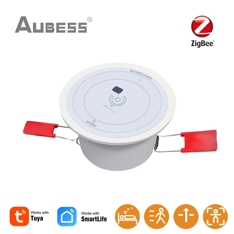 

Детектор присутствия человека Tuya ZigBee, микроволновый радар MmWave с пассивным ИК датчиком расстояния, работает со шлюзом ZigBee