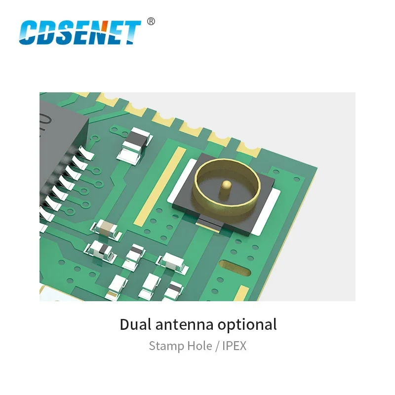 IPEX SMD IoT 무선 트랜시버 모듈, ZigBee3.0 EFR32 SoC E180-ZG120B, 20dBm, 32 비트 ARM Cortex -M4 커널, PA 스탬프 홀, 2.4GHz