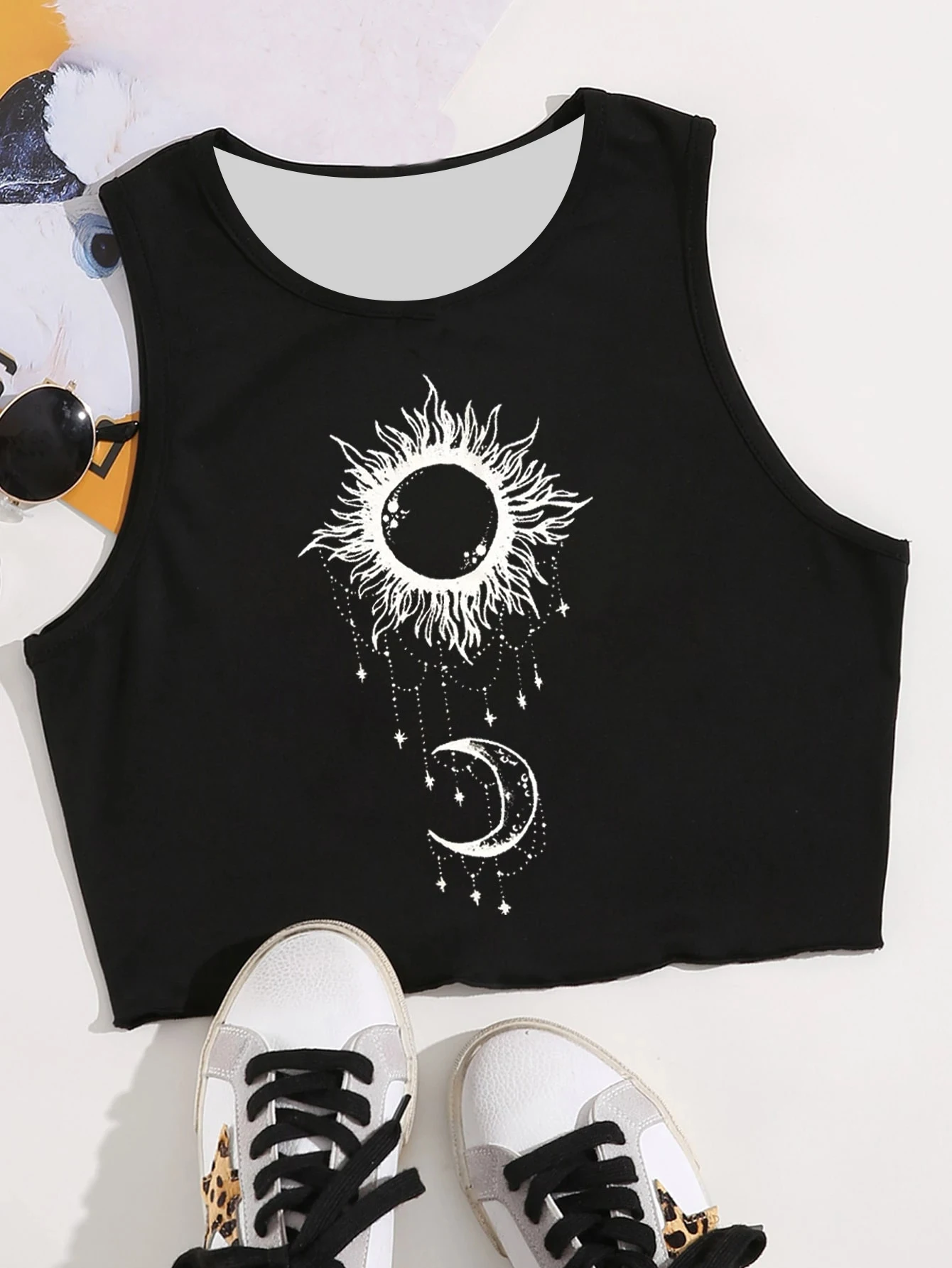 Brief Grafik Druck Crop Tank Top Weste Sommer Lässige Mode Kurze T-Shirt Sexy Hip Hop Streetwear Y2k Kleidung Weibliche Kleidung – Detail 4