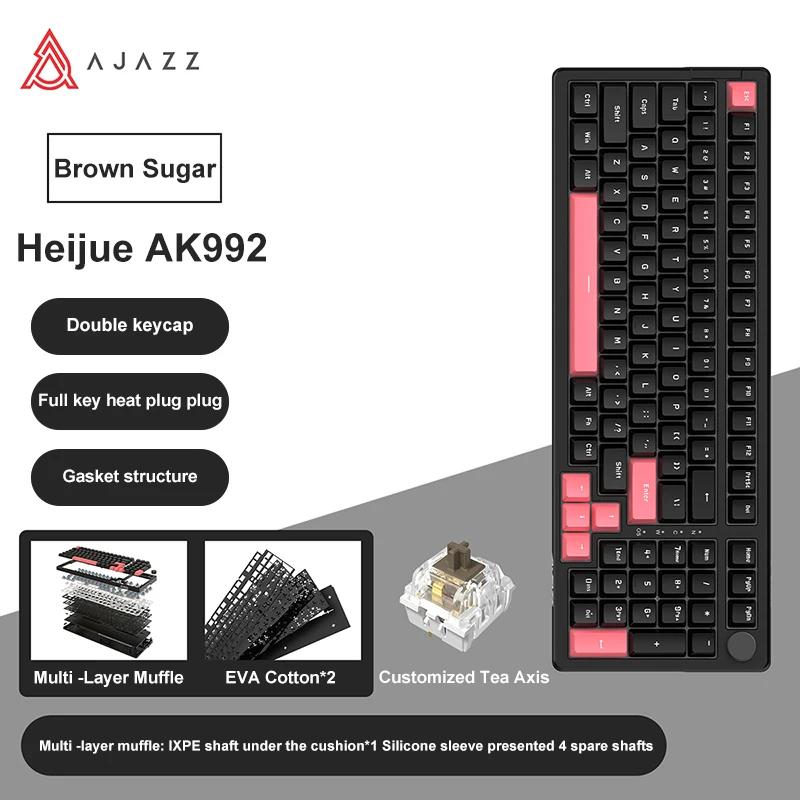 AK992 Retro Wired Mechanical Keyboard 100% 98-Key Full Layout Hot