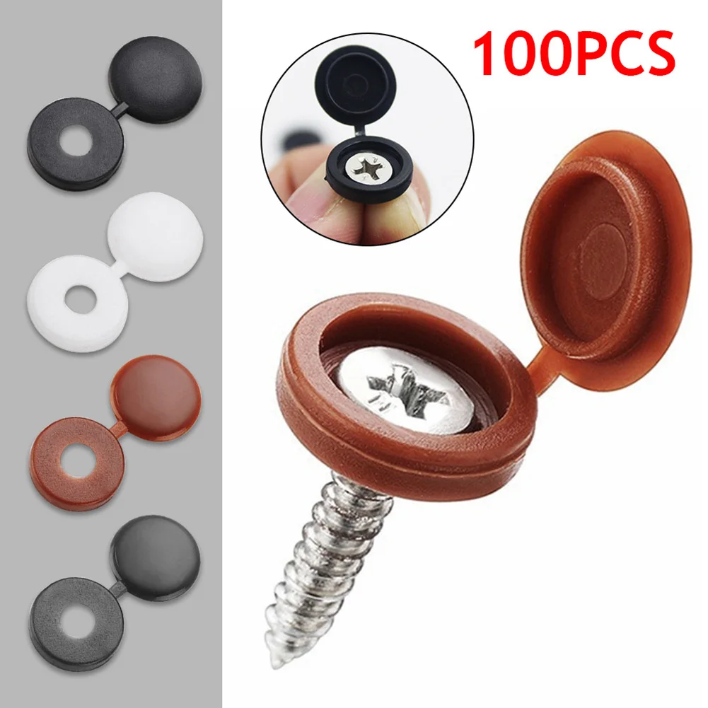 

100pcs Screw Bolt Cover PlasticCap Practical Self-Tapping Screw Decorative Cover Nut Bolt Protective Cover Furniture Hardware