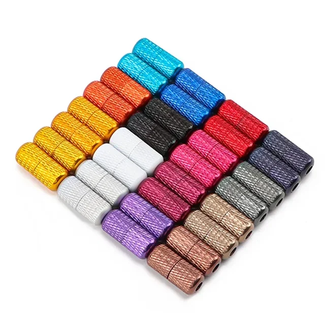 1 Pair Elastic Shoelaces Without Ties Flat Shoe Laces Round Metal Capsules Lock Rubber Band Lazy Shoes Lace For Sneakers 5