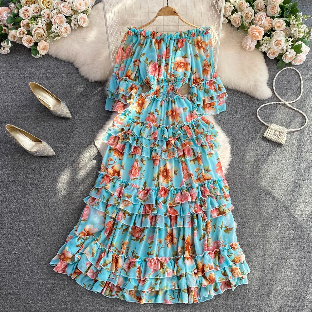 ワンピース Her lip to Autumn Floral Chiffon Dress S0a7f41b5d92d467fb45d5e7016b91