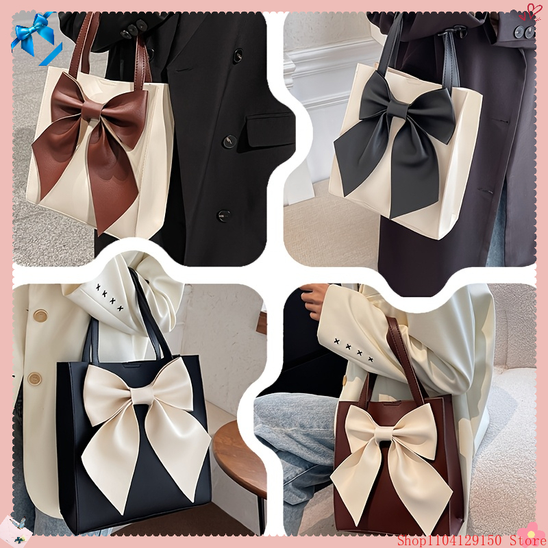 A stylish large-capacity shoulder bag with an elegant bow tote for everyday wear and the perfect gift for Valentine's Day