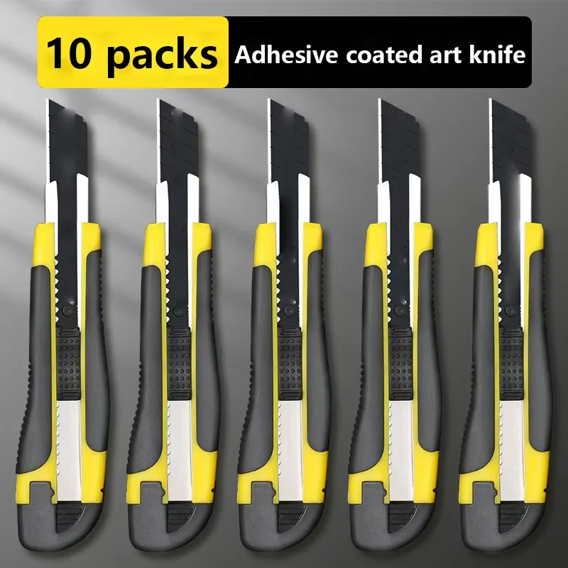 Cutter  Blade Utility Knife Plastic Handle Coated Blade Cutter Safety Box Opener Tool Office Home Cutting Tools - 4