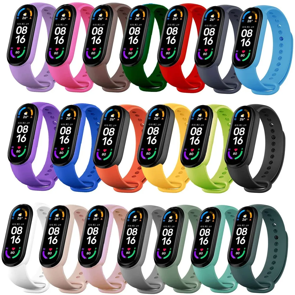 Strap for Xiaomi Mi Band 6 5 4 3 Sport Bracelet watch Silicone wrist strap For xiaomi mi band 3 4 5 bracelet Miband 4 3 5 Strap