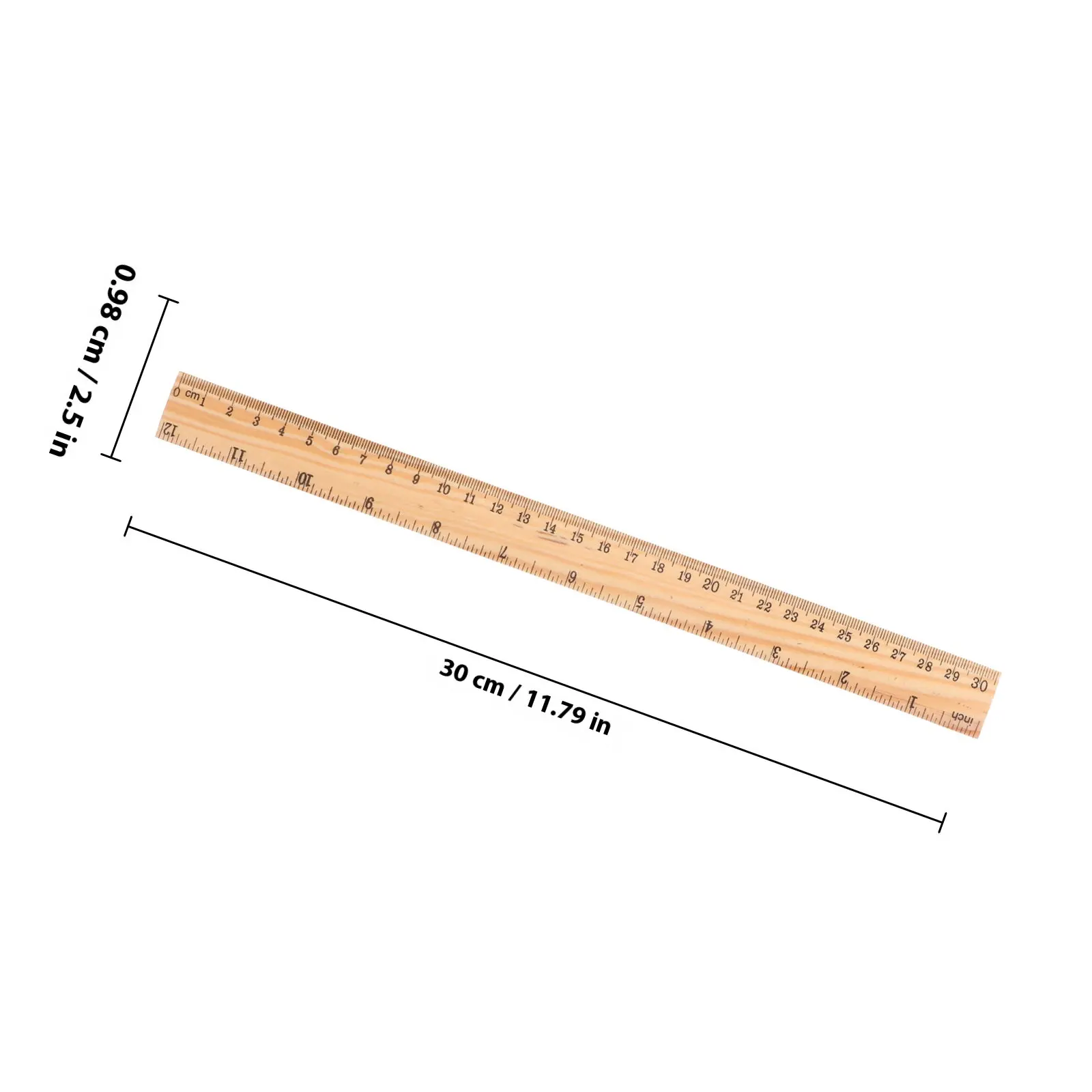 20Pcs 나무 측정 자, 강력한 내구성, 가벼운 휴대용 직선 자, 학생, 엔지니어, 예술가용