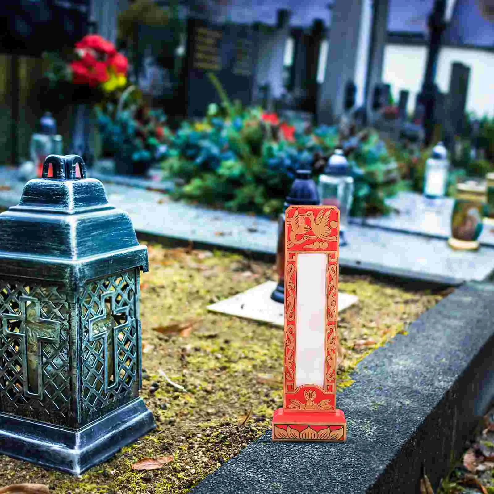 

Wooden Tablet Frame Memorial Temple Blank Wooden Plate Temple Worship Supplies
