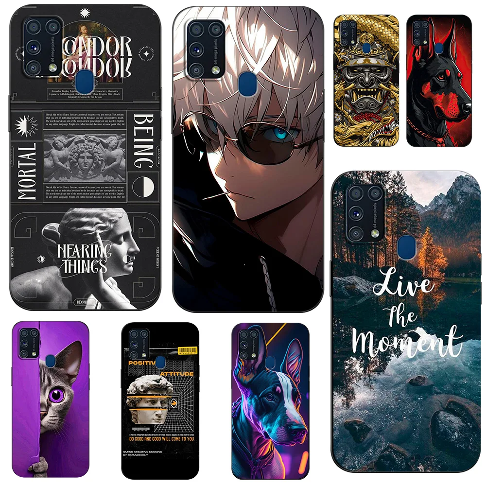 Per Samsung Galaxy M31 4G Cover Posteriore M 31 M315 Custodia In Silicone Nero Tpu Custodia Snake Ghost Funny