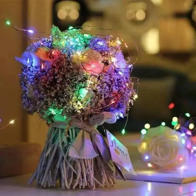 Enchanting LED Fairy String Lights - Silver Wire Garland for Holiday and Event Decoration