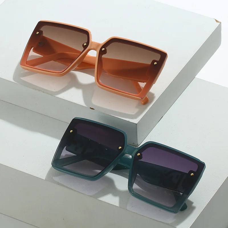 With Diamond Square Frame Letter D Sunglasses For Men Women Brand Design Luxury Black UV400 Sun Glasses Vintage Fashion Eyewear