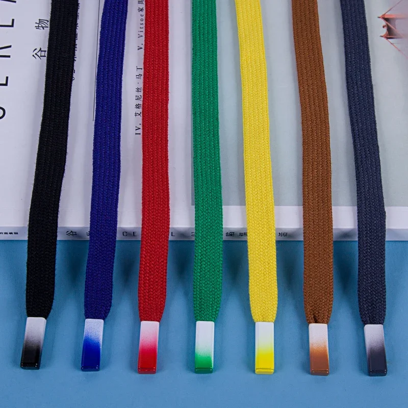 12mm Gradient Metal Buckle Flat Rope Casual Pants Strap Rope Hoodie Hat Accessories DIY Apparel Sewing Band Supplies