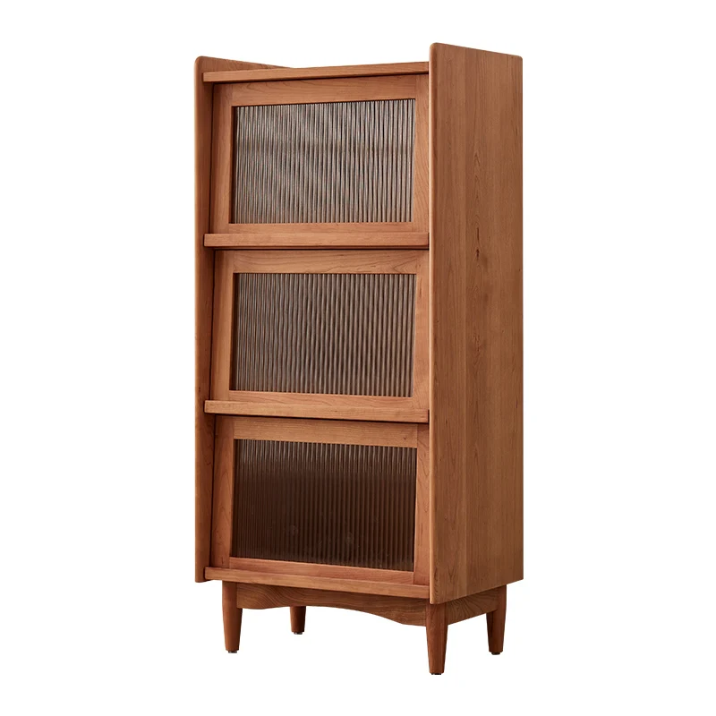 

Книжный шкаф из массива дерева в японском стиле, шкаф для хранения в нордическом стиле для гостиной, многофункциональный шкаф для спальни