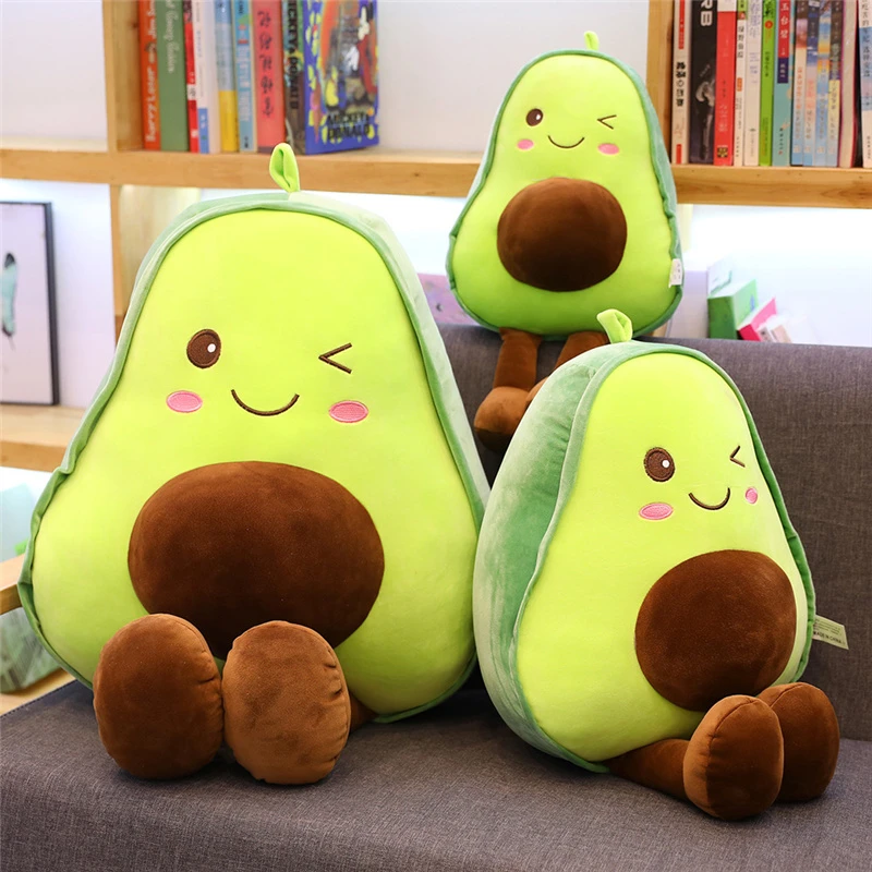 Comfortable Avocado Soft Pillow Plush Toy Kawaii Cartoon Fruits Wearing  Headphones Appease Girls Baby Doll Toys|Stuffed & Plush Plants| - AliExpress