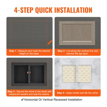 VEVOR Shower Niche Ready for Tile Shelf Organizer  Corners Niche Recessed Sealed Protection  Soap Storage for Shower Bathroom 5