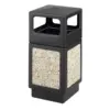 Canmeleon Garbage Can for Indoor and Outdoor Use, Durable & Weather-Resistant Trash Receptacle with Stone Panels, 38 Gallons 1