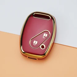 Premium TPU Car Key Case Cover and Fob Holder Bag (2 button red cover)