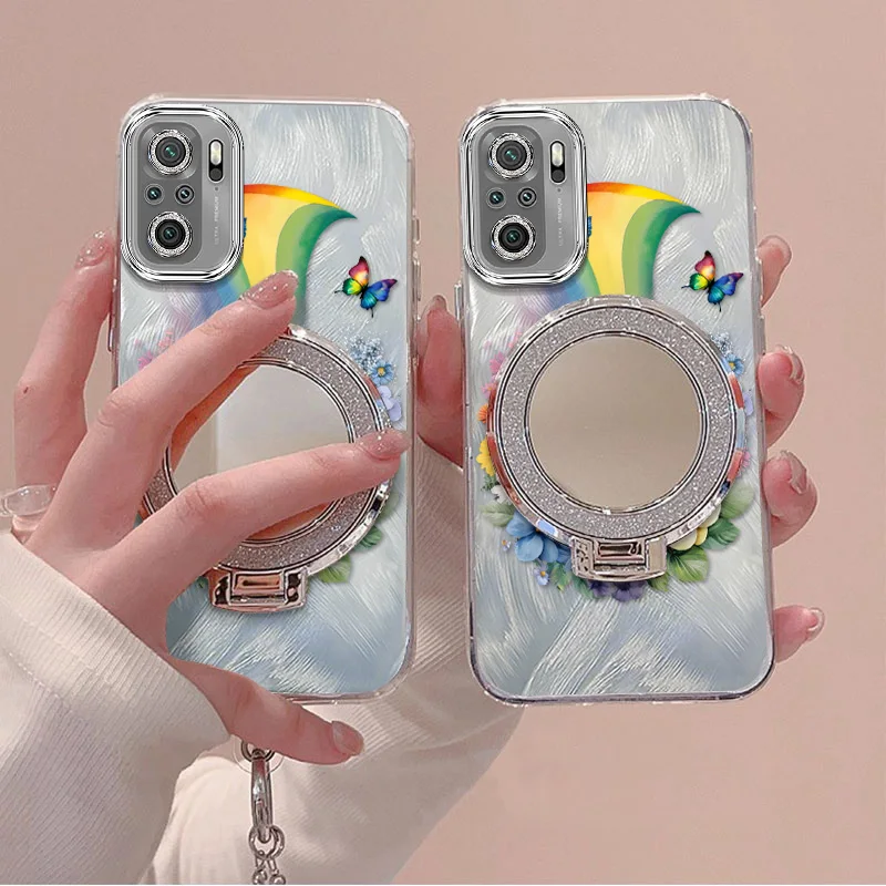 Beautiful Rainbow Phone Case Set: Lanyard & Stand Included