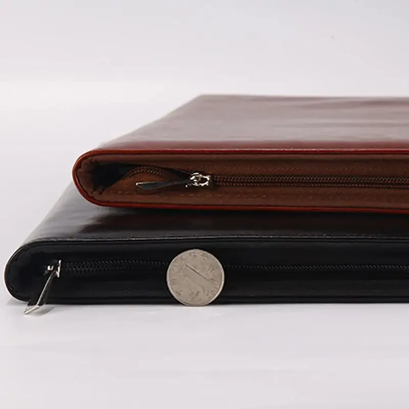 Cartella A4 Con Quaderno Ad Anelli, Maniglia, Calcolatrice E Blocco Note Nero/2 - Foto 13