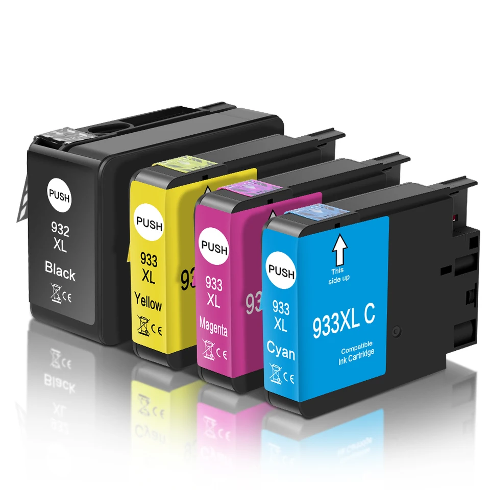 INKjetsclub Cartucho De Tinta De Repuesto Compatible Para Impresora HP 933XL 932XL 933 932 XL Para OfficeJet 6600 6700 7610 7612 7510 7110 6100 (negro Cian Magenta Amarillo) 4 Paquetes