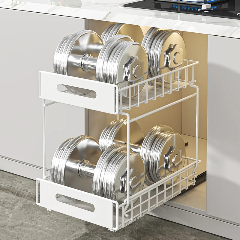 2-Tier Pull-Out Under The Cabinet Storage Rack, Metal 2