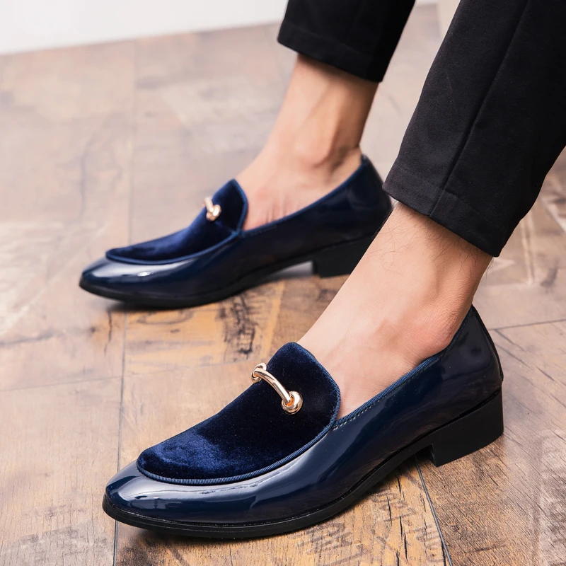 New Men Dress Shoes Shadow Patent Leather Luxury Fashion Groom Wedding Shoes Men Luxury italian style Oxford Big Size 48
