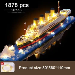 Titanic Cruise Ship Building Block Puzzle - Giant Brick Kit (With Leds)