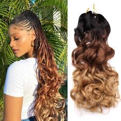 Synthetic French Curls Bulk Spiral Curls Crochet Braids Pre Stretched High Temperature Loose Wave Curly Braiding Hair Extensions
