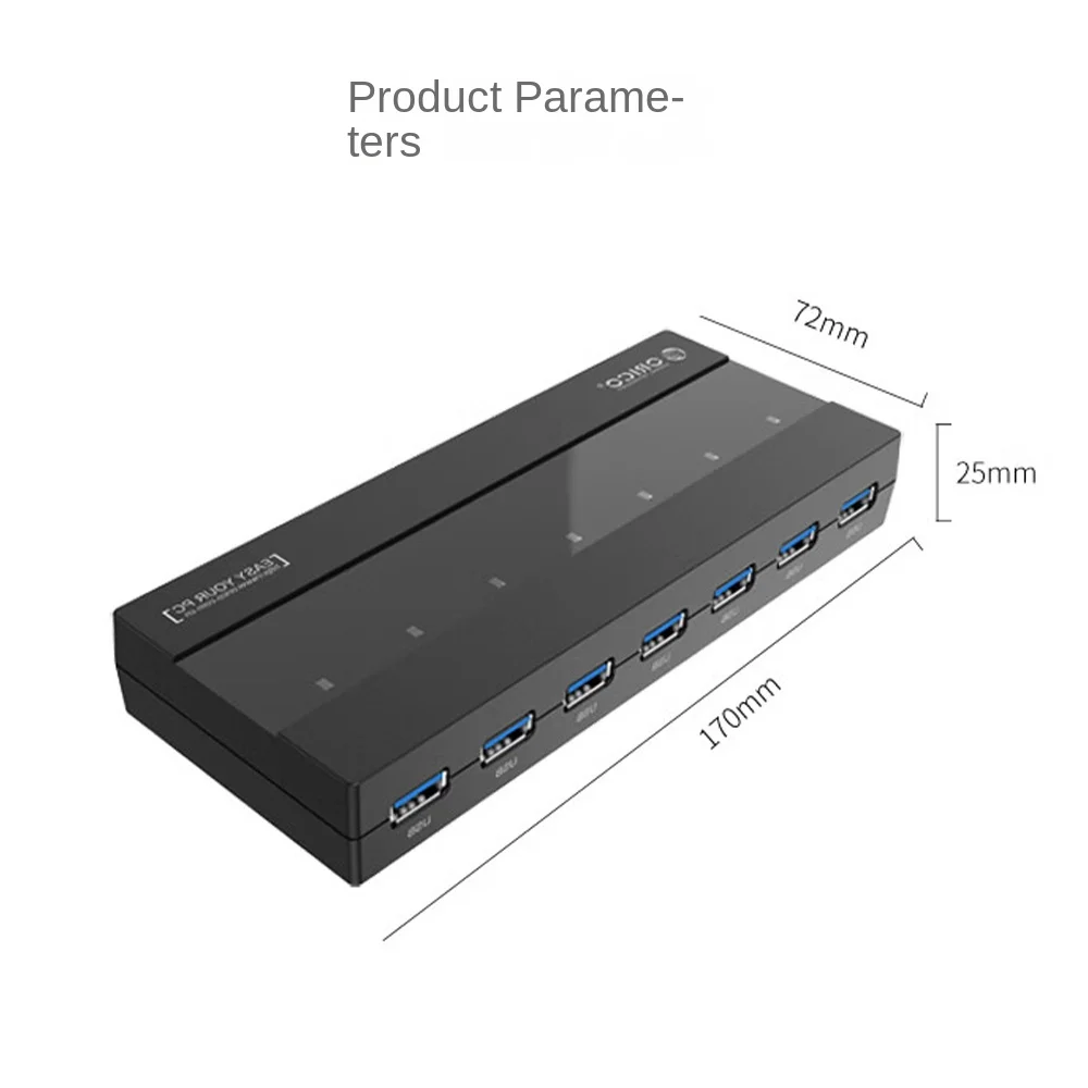 ORICO USB 허브 멀티 3.0 분배기, 7 포트 USB 3.0 허브, 5Gbps 고속 OTG 어댑터, PC, 컴퓨터 액세서리, 맥북 프로용
