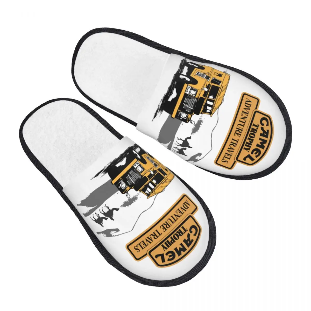 

Custom Camel Trophy Adventure Travels Memory Foam Slippers Women Soft Warm House Slippers