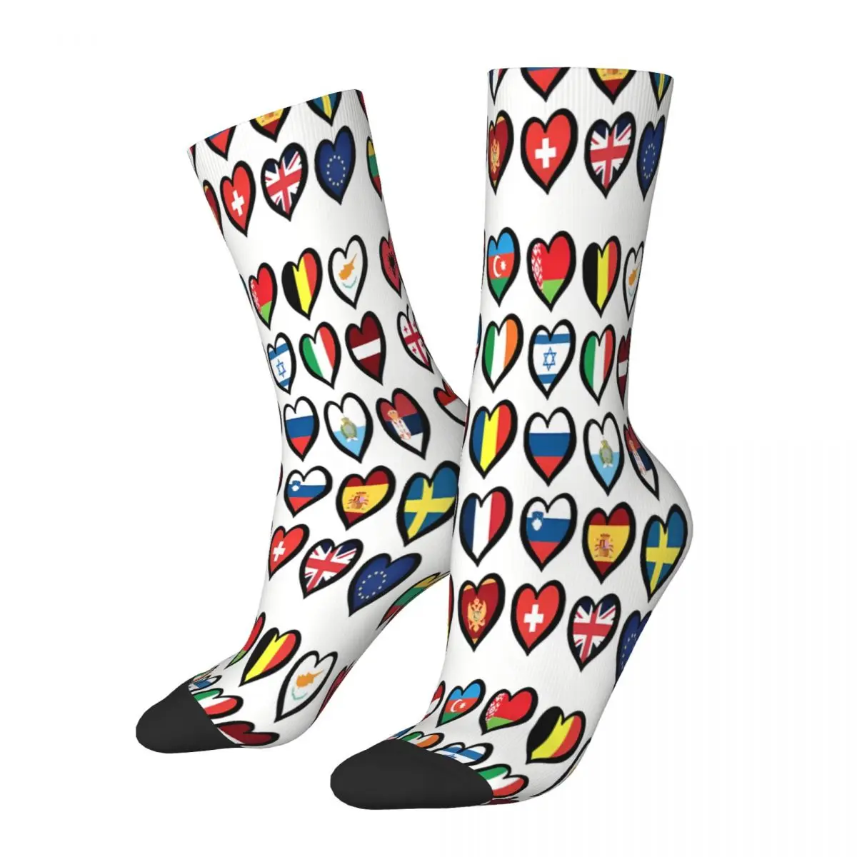 

Eurovision Song Contest Hearts Socks Male Mens Women Spring Stockings Harajuku