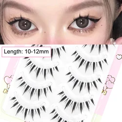 Doll Lashes Extension: Handmade Natural Cat Eye False Eyelashes for Cosplay & Anime Makeup (W-5)