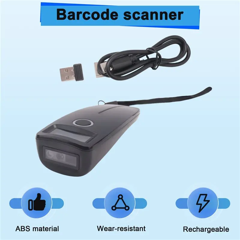 E-Easy To Use-바코드 스캐너 미니 무선 블루투스 휴대용 1D 2D QR 바코드