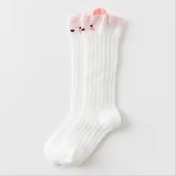 Adorable 3D Cartoon Cotton Baby Socks for Infants (0 - 12 Months) (White Pink Bear Sock)